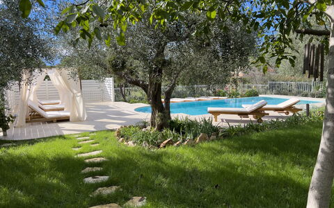 Villa Mimosa - Diano Marina: Planta, Sombra, Árbol, Cielo, El Terreno Del Lote, Mueble Para Exteriores, Ocio, Hierba, Paisaje Natural, Paisaje
