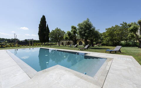 Villa Chio: Agua, Cielo, Piscina, Árbol, Planta, Sombra, Rectángulo, Edificio, Ocio, Barrio Residencial