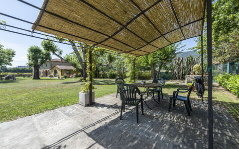 Villa Chio: Planta, Propiedad, Mesa, Sombra, Árbol, Mueble Para Exteriores, Hierba, Espacio Publico, Silla, Mesa Al Aire Libre