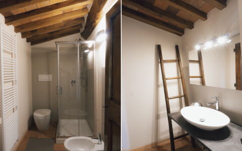 Villa San Leo: Propiedad, Lavabo, Arreglo De Tubería, Madera, Baño, Edificio, Diseño De Interiores, Arquitectura, Grifo