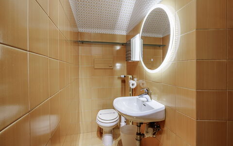 Dimora Fiorentina: Marrón, Espejo, Grifo, Arreglo De Tubería, Lavabo, Lavabo Del Baño, Baño, Baño, Púrpura, Madera