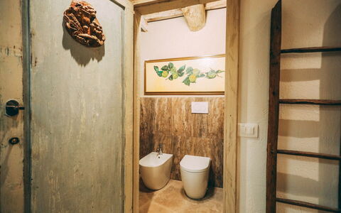 Casa San Valentino: Marrón, Propiedad, Edificio, Madera, Diseño De Interiores, Puerta, Baño, Casa, Suelo