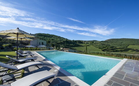 Bella Di Panzano: Agua, Nube, Cielo, Propiedad, Piscina, Planta, Azur, Edificio, Mueble Para Exteriores, Árbol
