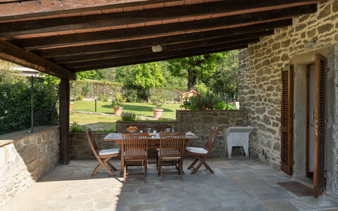Il Mulino Di Vogognano - Subbiano, Private Pool, J: Planta, Mueble, Mesa, Maceta, Silla, Edificio, Madera, Sombra, Mueble Para Exteriores, Puerta