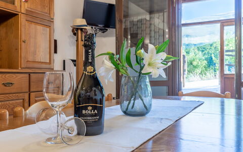 Casa Tramonti: Propiedad, Mesa, Planta, Botella, Edificio, Gabinetes, Drinkware, Vajilla, Flor, Madera