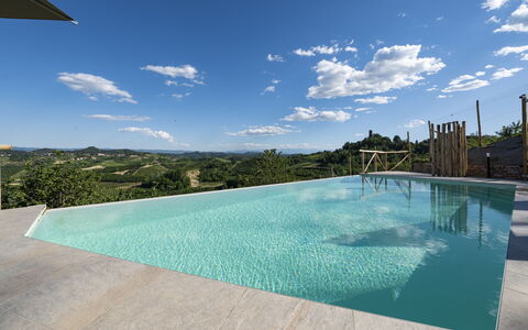 Relais Casa Clara - Roero - Langhe, Piemonte: Agua, Cielo, Nube, Propiedad, Piscina, Rectángulo, Planta, Edificio, Sombra, Ocio