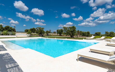 Masseria Isaia: Agua, Nube, Cielo, Piscina, Azur, Árbol, Mueble Para Exteriores, Sombra, Planta, Ocio
