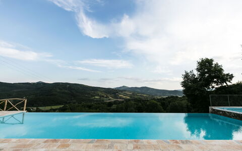 Villa Niccione: Nube, Agua, Cielo, Los Recursos Hídricos, Edificio, Piscina, Planta, Azur, Árbol, Casa