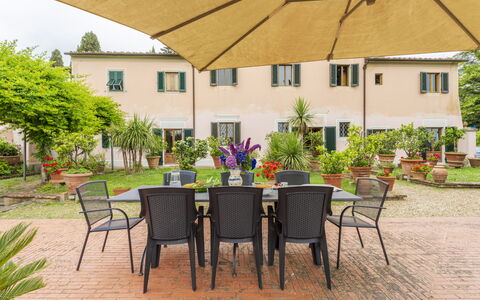 Villa Montegattoli, Pool, Landscape, Wifi, Ac: Planta, Mesa, Mueble, Ventana, Edificio, Silla, Mueble Para Exteriores, Árbol, Mesa Al Aire Libre, Amarillo