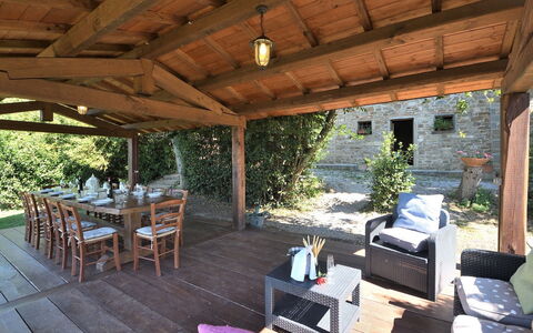 Villa Sette Ponti Levante: Planta, Propiedad, Mueble, Mesa, Sombra, Arquitectura, Madera, Silla, Cabaña, Árbol