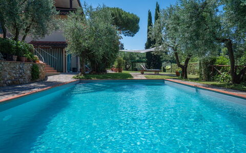 Chianti Hills Apartment, Pool, Ac: Agua, Planta, Propiedad, Azur, Naturaleza, Azul, Cielo, Piscina, Árbol, Hierba