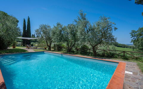 Chianti Hills Apartment, Pool, Ac: Azul, Piscina, Hacienda, Sombra, Patio Interior, Fuente De Agua, Eco Hotel, Paisajismo, Villa, Recurso