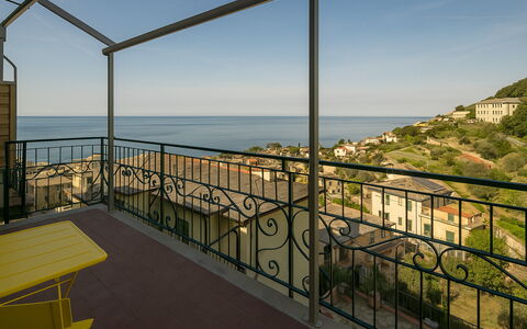 Pieve Ligure Seaside View, Wifi: Balcón, Mar, Costa, Departamento, Oceano, Pretil, Balaustre, Porche, Cerca, Recurso
