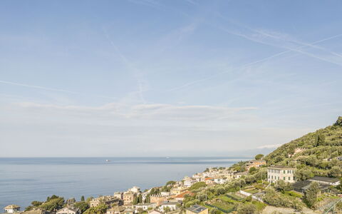 Pieve Ligure Seaside View, Wifi: Azul, Agua, Edificio, Barrio Residencial, Horizonte, Costa, Mar, Verano, Costeras Y Los Accidentes Geográficos Oceánico, Casa