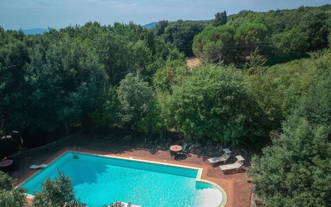 Santa Colomba House, Siena, Nature And Pool: Agua, Nube, Cielo, Piscina, Paisaje Natural, Árbol, Cuerpo De Agua, Paisaje, Planta, Hierba