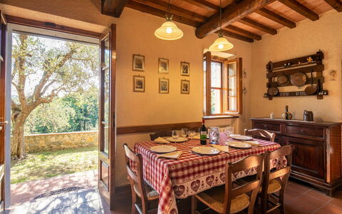 La Maggiolina & La Bastide: Mesa, Propiedad, Mueble, Ventana, Edificio, Madera, Silla, Diseño De Interiores, Planta, Arquitectura