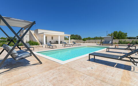 Villa Normanni: Cielo, Edificio, Planta, Piscina, Rectángulo, Agua, Casa, Sombra, Árbol, Madera