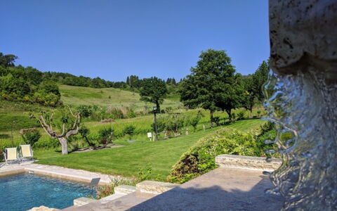 Podere della Bruciata: Arbusto, Jardín, Paisajismo, Patio Interior, Piscina, Jardín Botánico, Plantación, Fuente De Agua, Hojas Perennes