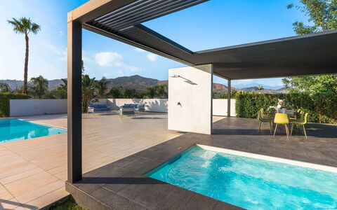 Villa Contemporanea: Piscina, Arquitectura, Sombra, Material Compuesto, Eco Hotel, Recurso, Villa, Paisajismo, Estructura Al Aire Libre, Inmuebles