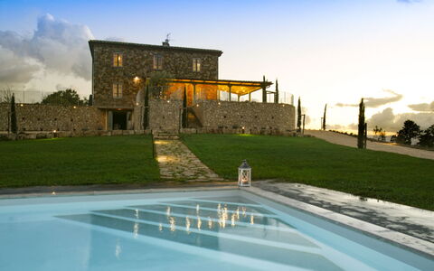 Villa Eline: Piscina, Casa De Campo, Noche, Villa, Agricultura