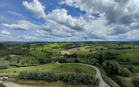 Ely Apartment In Villa, Wifi, Terricciola, Pisa: Cielo, Nube, Paisaje Natural, Pradera, Horizonte, Llanura, Ecorregión, Paisaje, Campo, El Terreno Del Lote