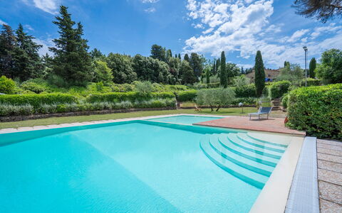 Casa Viola Pool, Wifi, Montaione: Azul, Piscina, Material Compuesto, Recurso, Jardín, Eco Hotel, Sombra, Paisajismo, Fuente De Agua, Loseta