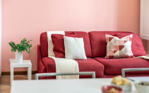 Movie Suite Jesi: Rojo, Mueble, Rosado, Diseño De Interiores, Habitación, Arrojar La Almohada, Amortiguar, Almohada, Sala, Pintar