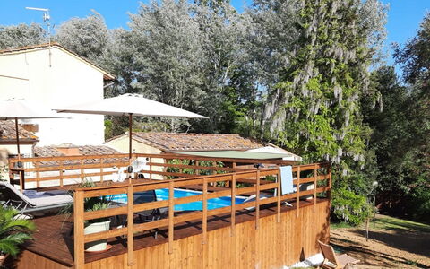 Podere la Botte, Pool, Lari: Madera, Manchas De Madera, Sombra, Madera Dura, Estructura Al Aire Libre, Recurso, Piscina, Patio Interior, Maderas, Cerca
