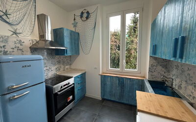 Focaincontromano Apartment with Sea View, Genoa: Cocina, Aparato De Cocina, Electrodoméstico, Mostrador, Diseño De Interiores, Piso, Gabinetes, Electrodoméstico, Estufa De Cocina, Suelo