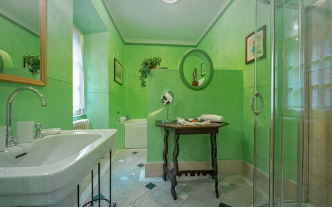 Camilla Villa: Diseño De Interiores, Verde, Pared, Piso, Arreglo De Tubería, Suelo, Baño, Encendiendo, Plomería, Techo