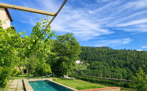 Villa Il Casalino, Florentine Hills with Pool: Hill Station, Eco Hotel, Piscina, Casa De Campo, Plantación, Patio Interior