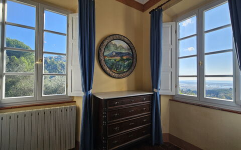 Villa Il Torrazzo, Vista Mare, Massarosa: Pared, Diseño De Interiores, Habitación, Marco, Manchas De Madera, Moldura, Madera Dura, Vaso, Pintar, La Luz Del Día