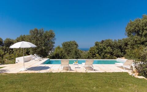 Villa Riva: Azul, Jardín, Sombra, Paisajismo, Piscina