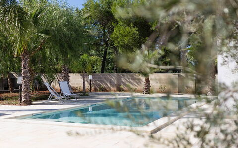 Villa Salentina: Piscina, Recurso, Mueble Para Exteriores, Material Compuesto, Sombra, Sunlounger, Eco Hotel, Paisajismo, Fuente De Agua