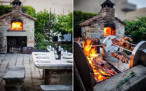 Villa Bilor Luxe: Tubo De Lámpara, Ladrillo, Cocinando, Comida, Parilla, Calor, Patio Interior