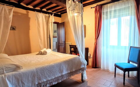 Villa Campo al Vento - Country Farm: Mueble, Diseño De Interiores, Madera, Suelo, Piso, Habitación, Cama, Techo, Encendiendo, Habitación