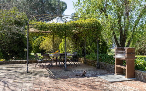 Il Leccio, Vinci, Private Pool and Tennis: Jardín, Sombra, Estructura Al Aire Libre, Losa, Kiosko, Pabellón, Paisajismo, Mueble Para Exteriores, Patio Interior