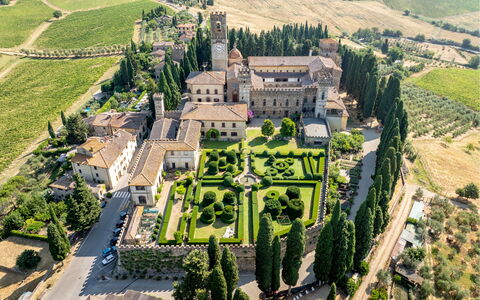 Maison Badia a Passignano: Jardín, Vista Panorámica, Inmuebles, Cobertura, Mansión, Césped, Patio, Paisajismo, Castillo, Yarda