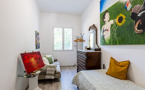 Art&Sea House: Mueble, Diseño De Interiores, Pared, Piso, Suelo, Habitación, Marco, Habitación, Cama, Encendiendo