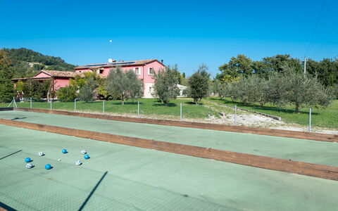 Cascina Marianna 12+4: Pista De Tenis, El Terreno Del Lote, Red, Deporte De Raqueta, Tenis, Jardín, Césped, Paisajismo