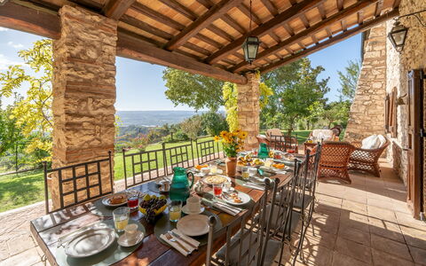Vista del Lago 12: Mueble, Silla, Mueble Para Exteriores, Inmuebles, Cocina Y Comedor Mesa, Mesa Al Aire Libre, Jardín, Casa De Campo, Ladrillo, Eco Hotel