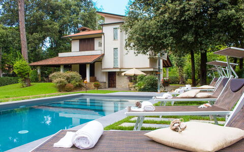 Villa la Meridiana 8+1: Piscina, Barrio Residencial, Casa, Casa, Recurso, Arquitectura, Inmuebles, Techo, Jardín, Cabaña