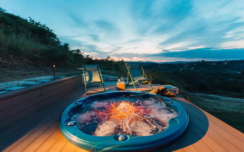 Villa Sumac 6: Piscina, Jacuzzi, Bañera, Recurso, Noche, Oscuridad, Noche, Eco Hotel