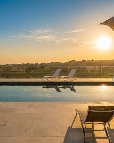 Villa Oxa 12+2: Piscina, Mueble Para Exteriores, Mueble, Sunlounger, Recurso, Silla, Reflexión, Paraguas, Piscina De Reflejo, Sillón