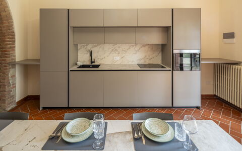 Casale le Lupe Apartments: Piso, Cocina, Diseño De Interiores, Aparato De Cocina, Mostrador, Suelo, Electrodoméstico, Gabinetes, Electrodoméstico, Departamento