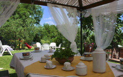 Podere San Bono: Mueble, Silla, Mesa, Manteles, Mueble Para Exteriores, Mesa Al Aire Libre, Sombra, Linos, Jardín, Patio Interior
