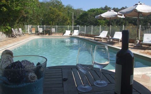 Villa Il Castagno: Agua, Propiedad, Piscina, Azur, Planta, Árbol, Mueble Para Exteriores, Botella, Cielo, Ocio